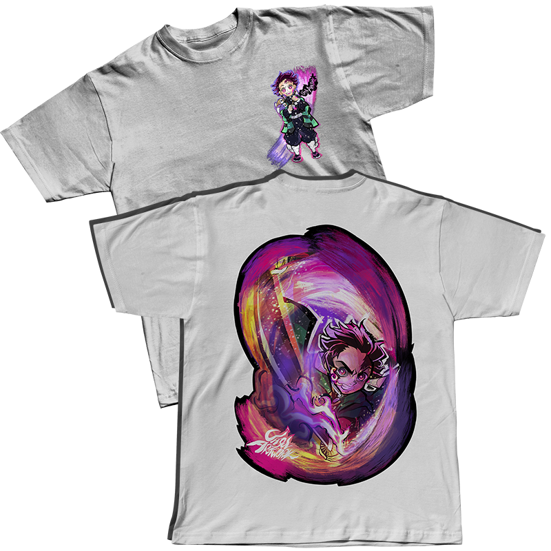 POLERA TANJIRO DISEÑO ESPALDA KIMETSU NO YAIBA