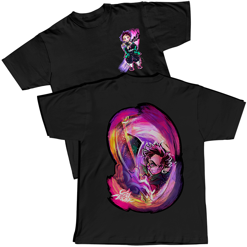 POLERA TANJIRO DISEÑO ESPALDA KIMETSU NO YAIBA