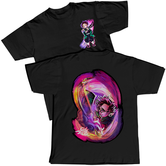 POLERA TANJIRO DISEÑO ESPALDA KIMETSU NO YAIBA